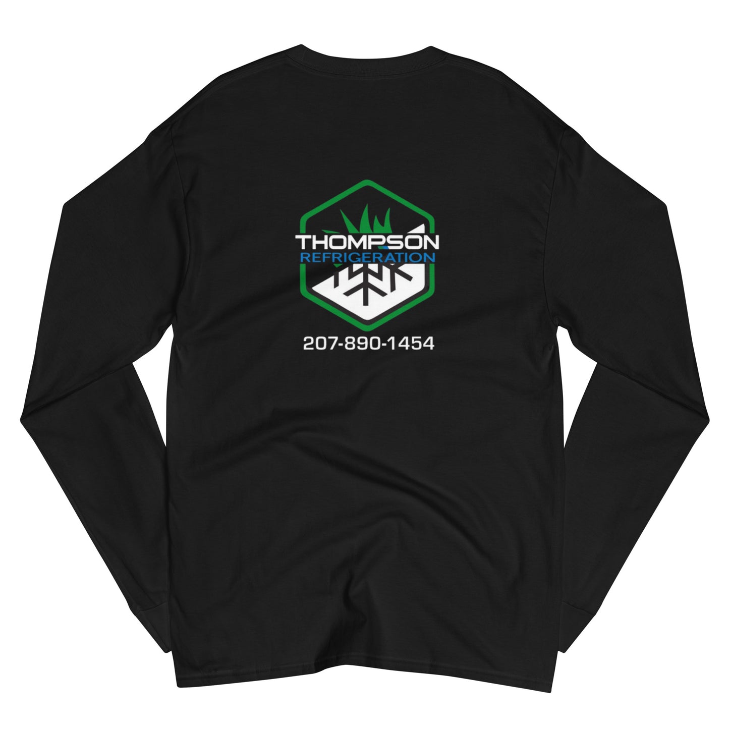 Thompson Refrigeration - Logo #3 - Front/Back - Men's Champion Long Sleeve Shirt