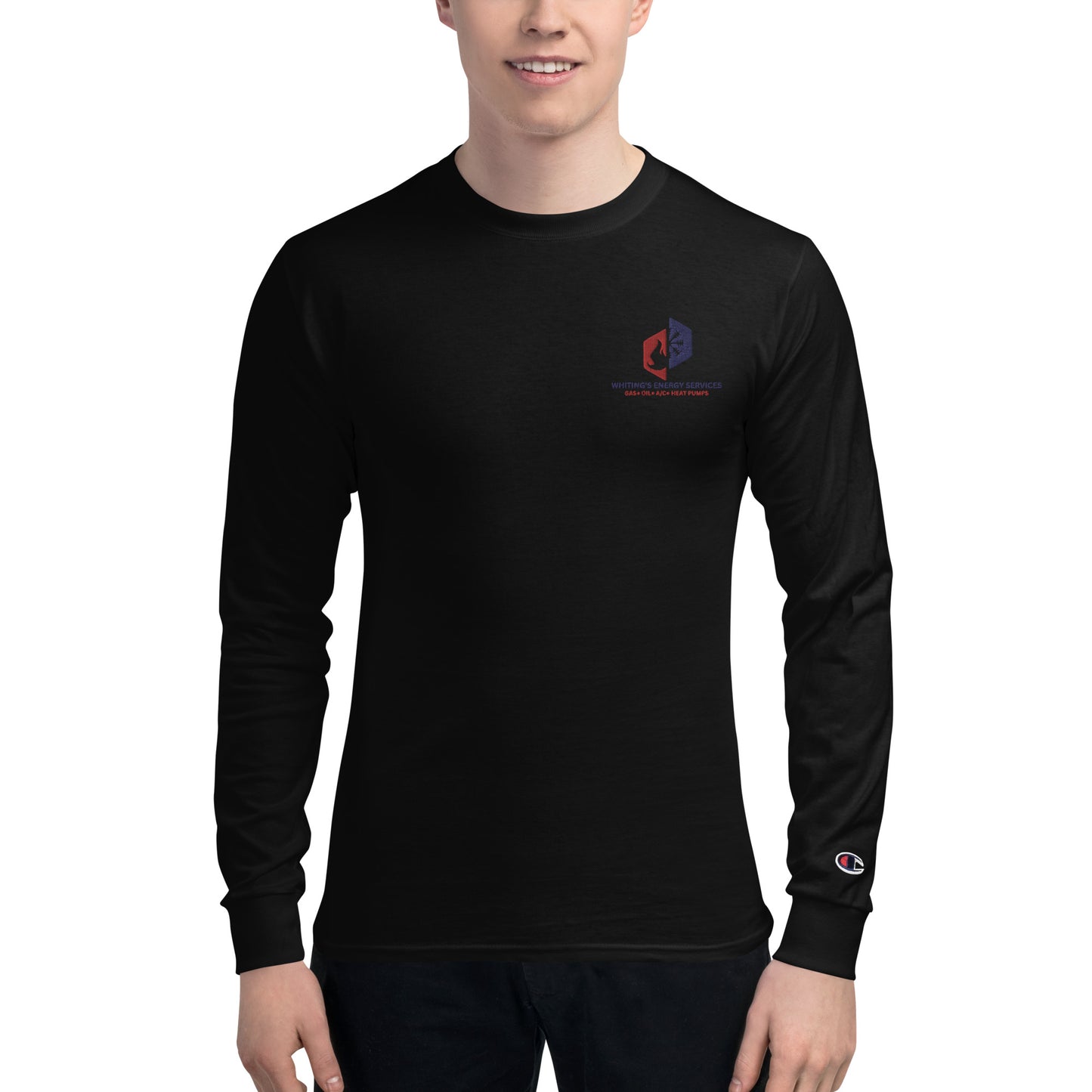 WES - Emb Front/ Printed back - Men's Champion Long Sleeve Shirt
