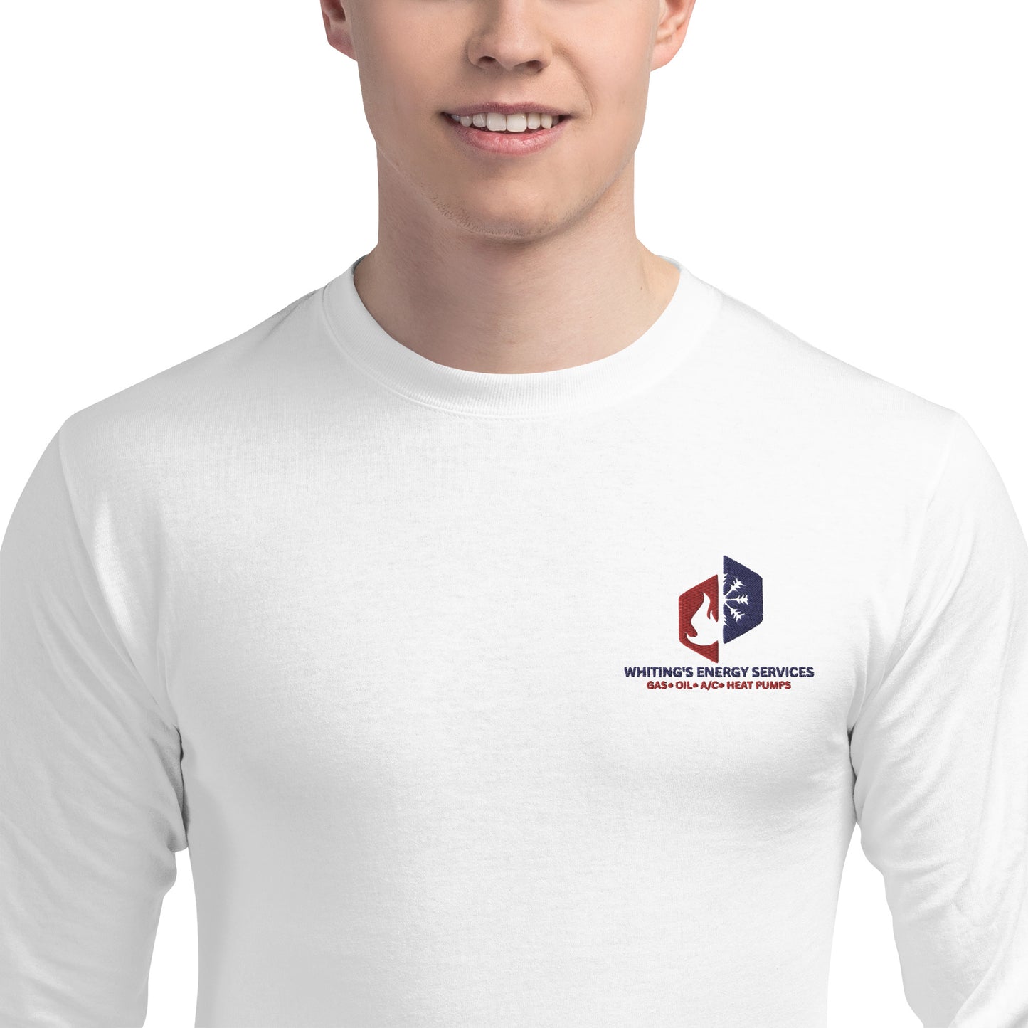 WES - Embroidered Front only - Men's Champion Long Sleeve Shirt