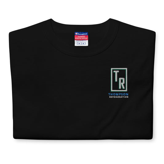 Thompson Refrigeration - Embro Front / Printed back Men's Champion T-Shirt
