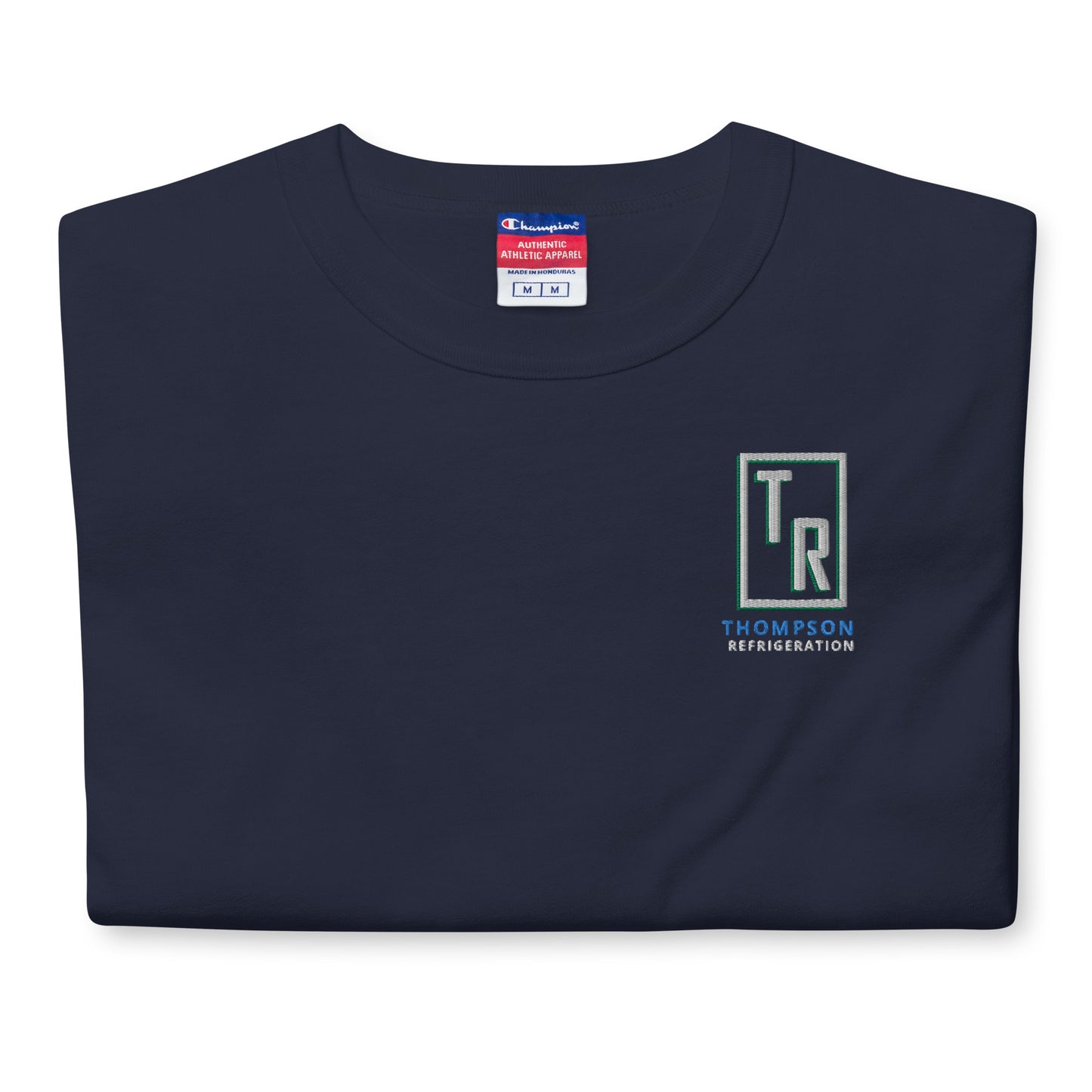 Thompson Refrigeration - Embro Front / Printed back Men's Champion T-Shirt