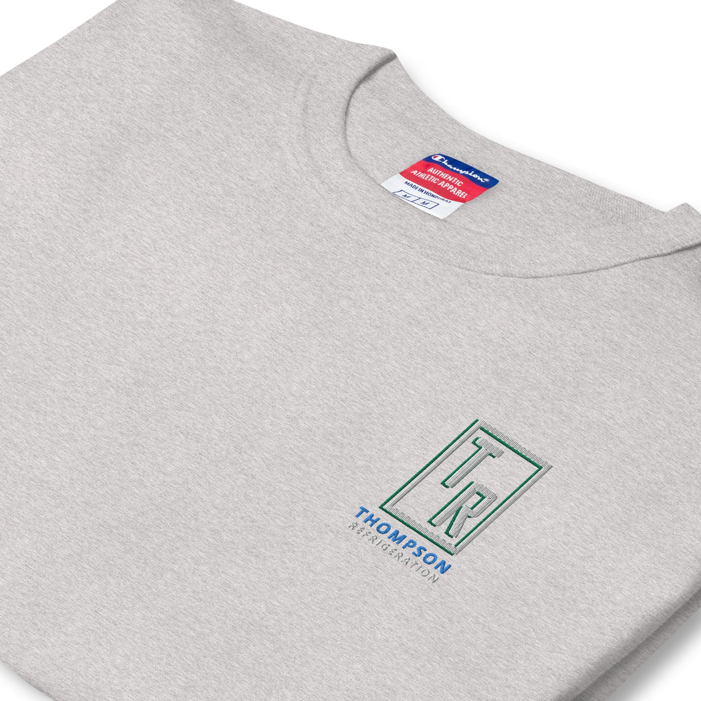 Thompson Refrigeration - Embro Front / Printed back Men's Champion T-Shirt