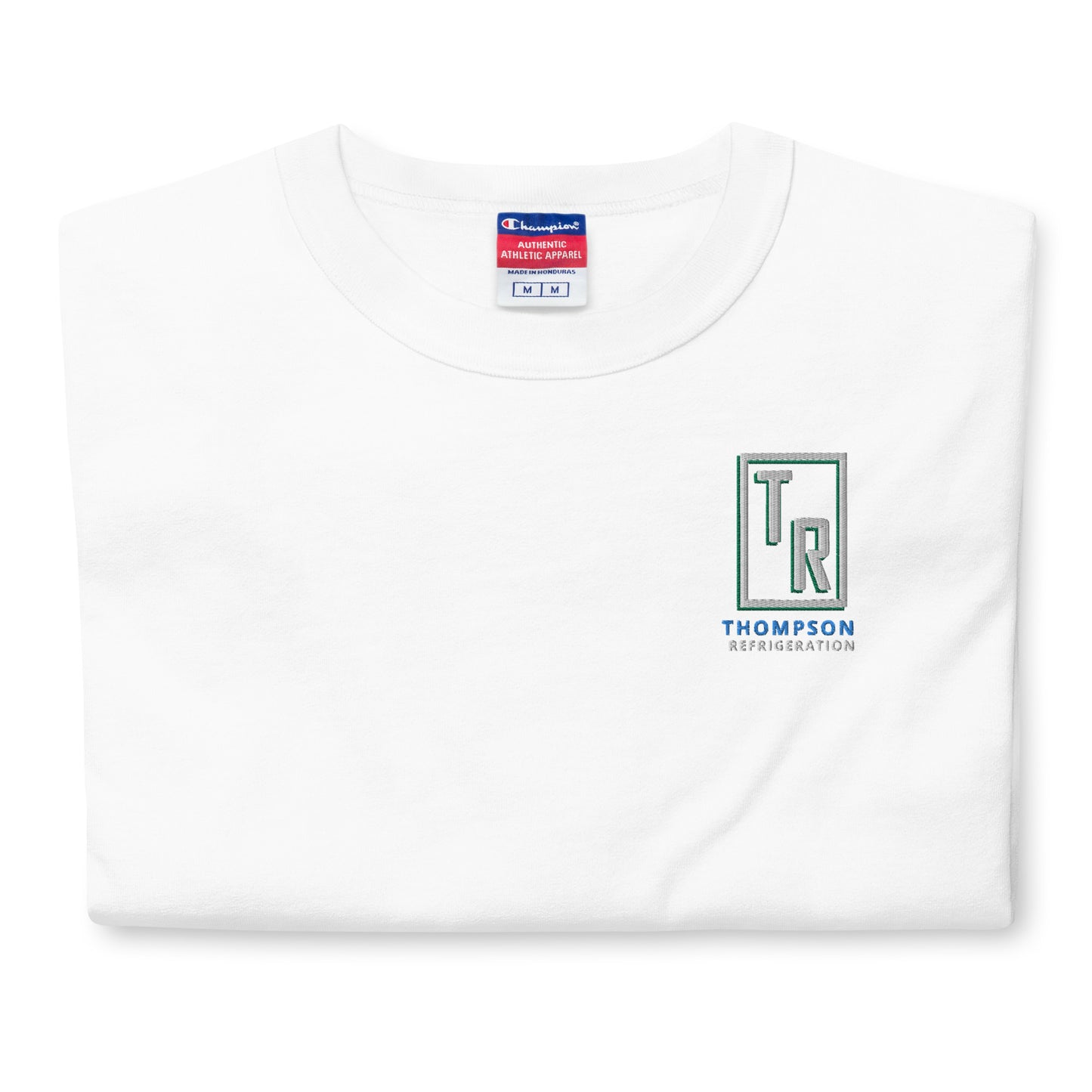 Thompson Refrigeration - Embro Front / Printed back Men's Champion T-Shirt